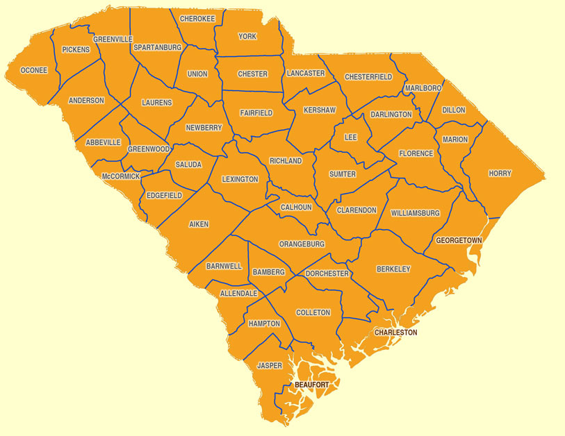 Map of South Carolina